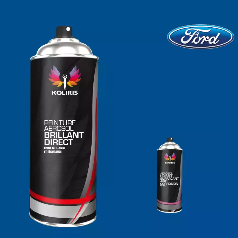 Pack 2 aérosols peinture voiture 1K brillant Ford 400ml