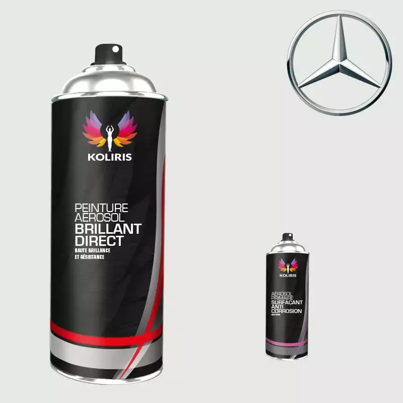Pack 2 aérosols peinture voiture 1K brillant Mercedes Benz 400ml 