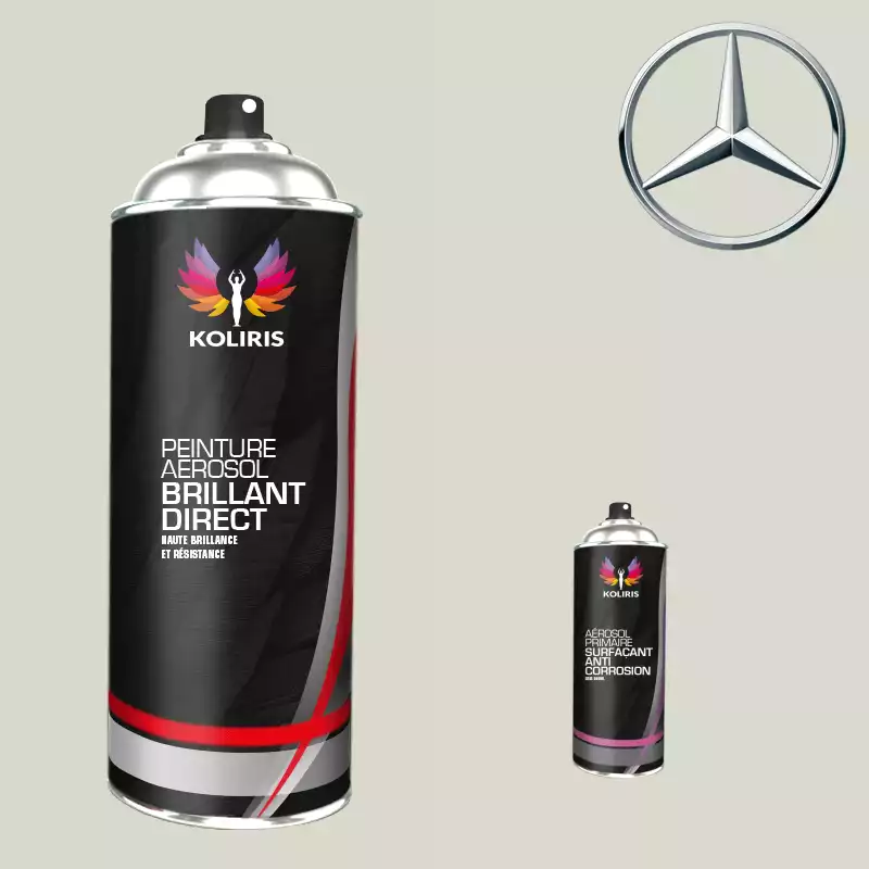 Pack 2 aérosols peinture voiture 1K brillant Mercedes Benz 400ml