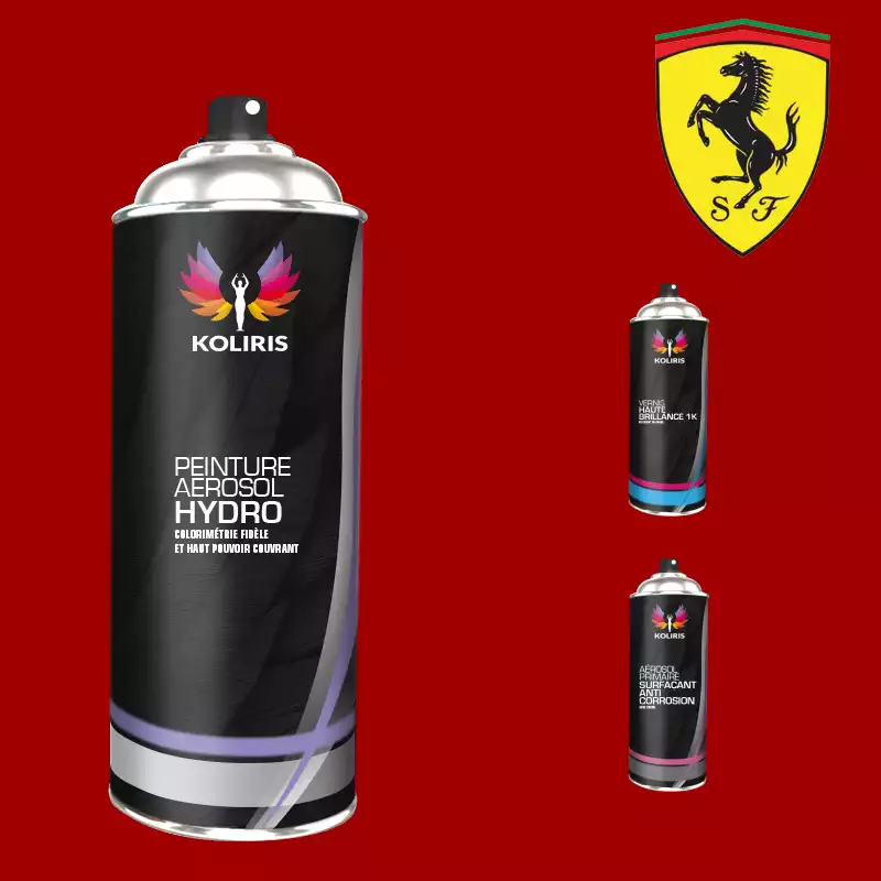 Pack 3 aérosols peinture voiture hydro Ferrari 400ml