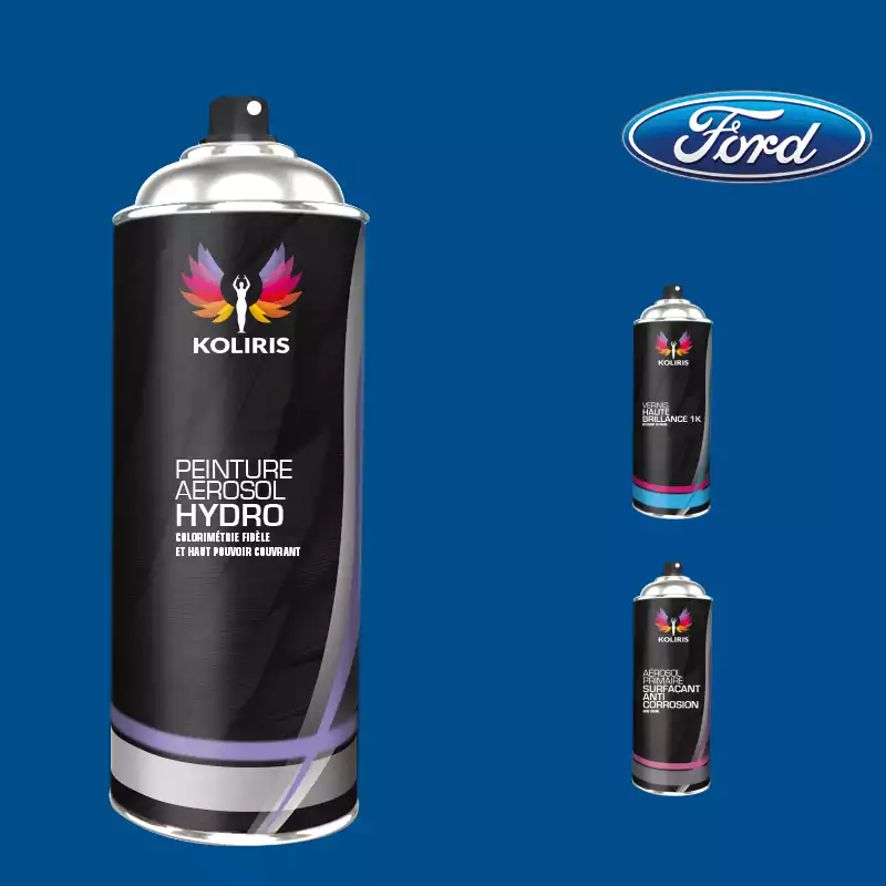 Pack 3 aérosols peinture voiture hydro Ford 400ml