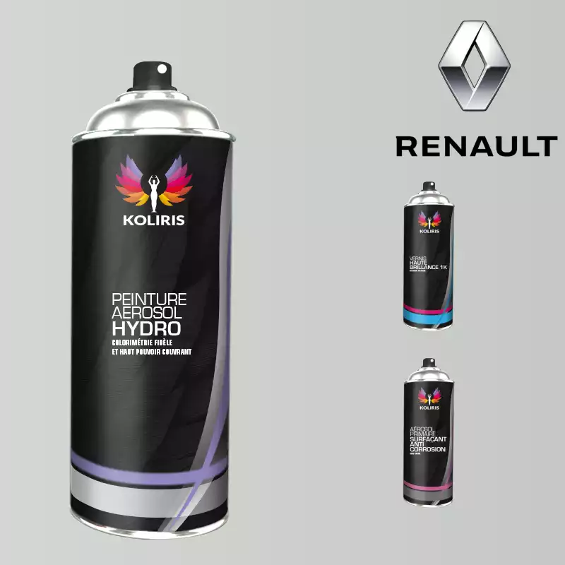 Pack 3 aérosols peinture voiture hydro Renault 400ml