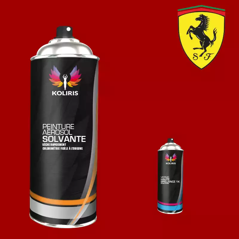 Pack 2 aérosols peinture voiture solvant Ferrari 400ml