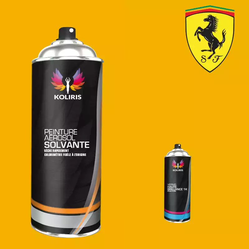 Pack 2 aérosols peinture voiture solvant Ferrari 400ml