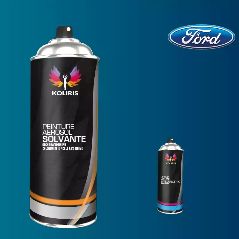 Pack 2 aérosols peinture voiture solvant Ford 400ml