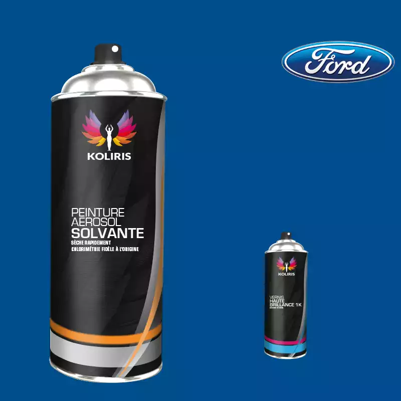 Pack 2 aérosols peinture voiture solvant Ford 400ml