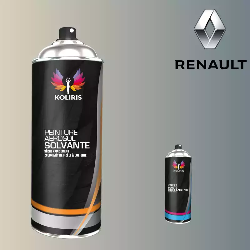 Pack 2 aérosols peinture voiture solvant Renault 400ml