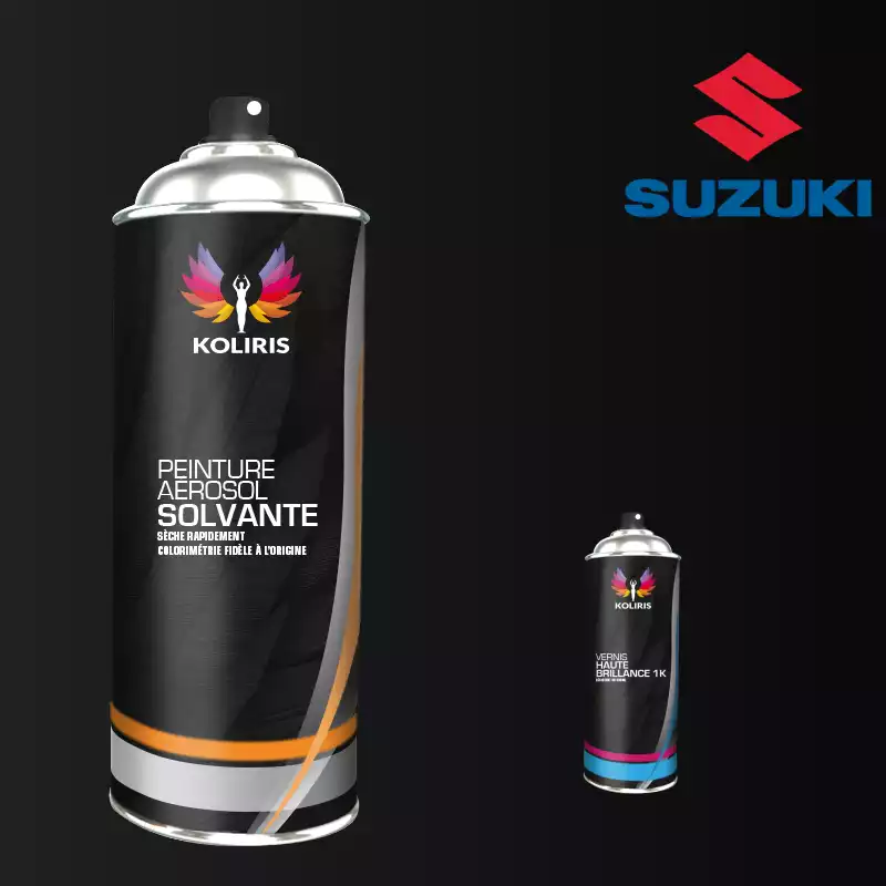 Pack 2 aérosols peinture voiture solvant Suzuki 400ml