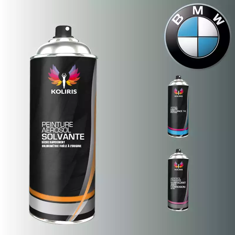 Pack 3 aérosols peinture voiture solvant Bmw 400ml