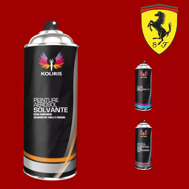 Pack 3 aérosols peinture voiture solvant Ferrari 400ml