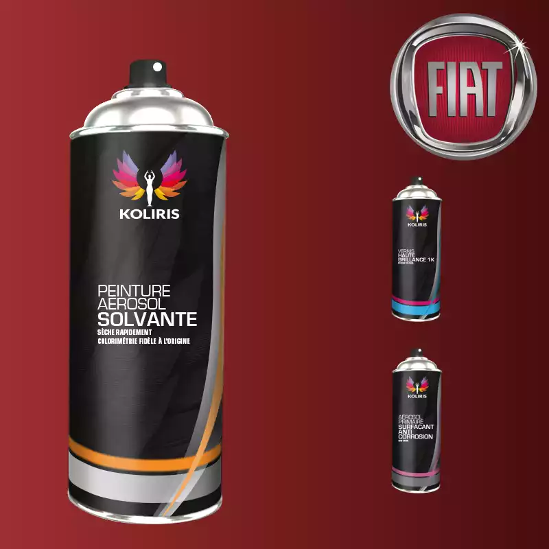Pack 3 aérosols peinture voiture solvant Fiat 400ml