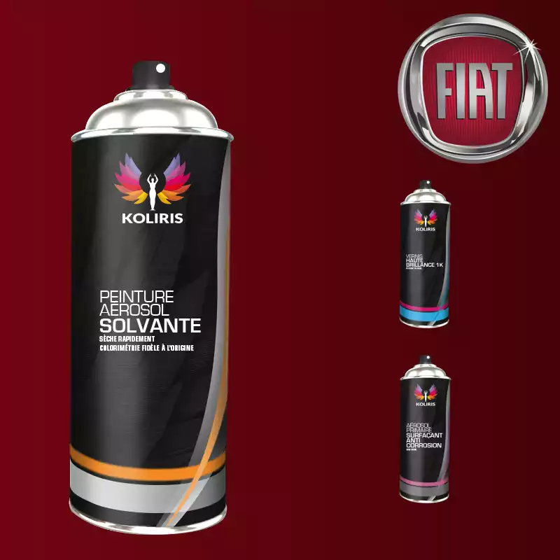 Pack 3 aérosols peinture voiture solvant Fiat 400ml