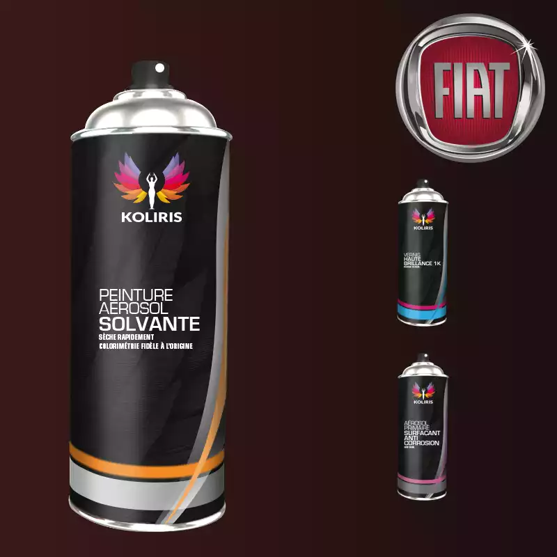 Pack 3 aérosols peinture voiture solvant Fiat 400ml