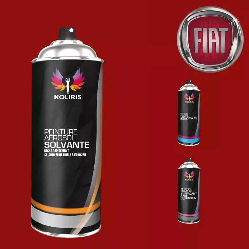 Pack 3 aérosols peinture voiture solvant Fiat 400ml