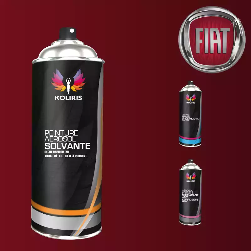 Pack 3 aérosols peinture voiture solvant Fiat 400ml