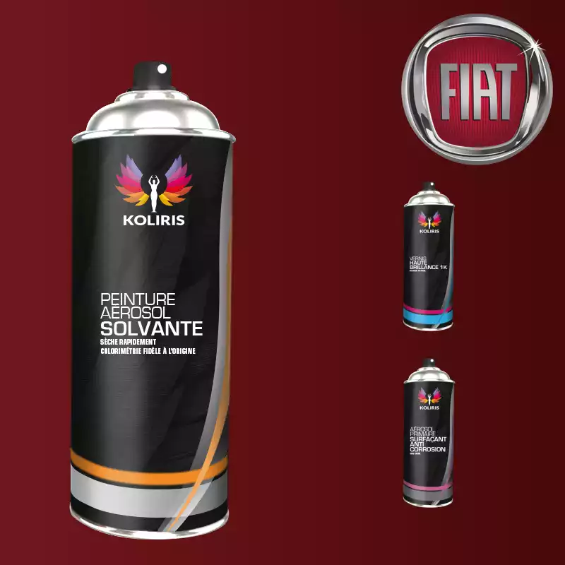 Pack 3 aérosols peinture voiture solvant Fiat 400ml