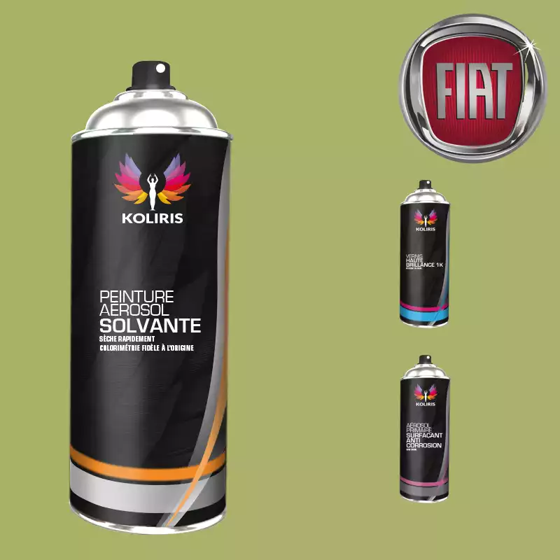 Pack 3 aérosols peinture voiture solvant Fiat 400ml