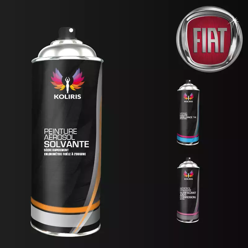 Pack 3 aérosols peinture voiture solvant Fiat 400ml