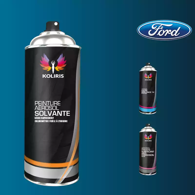 Pack 3 aérosols peinture voiture solvant Ford 400ml