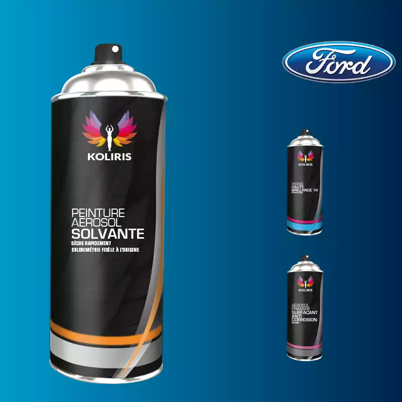 Pack 3 aérosols peinture voiture solvant Ford 400ml