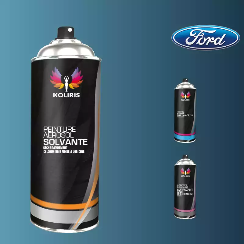 Pack 3 aérosols peinture voiture solvant Ford 400ml