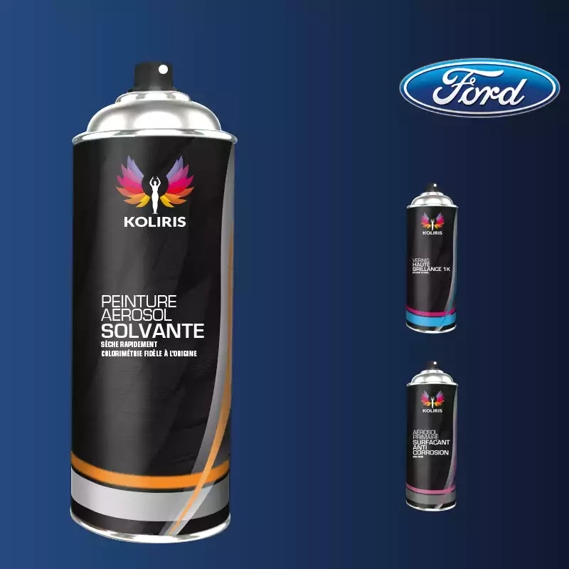 Pack 3 aérosols peinture voiture solvant Ford 400ml