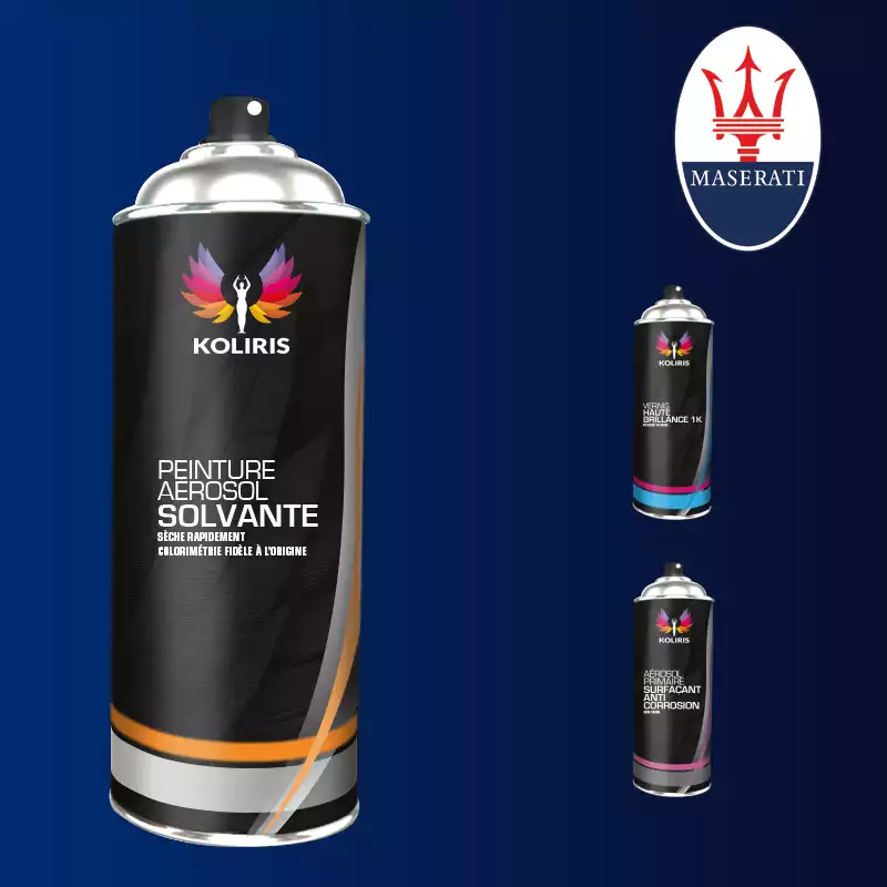 Pack 3 aérosols peinture voiture solvant Maserati 400ml