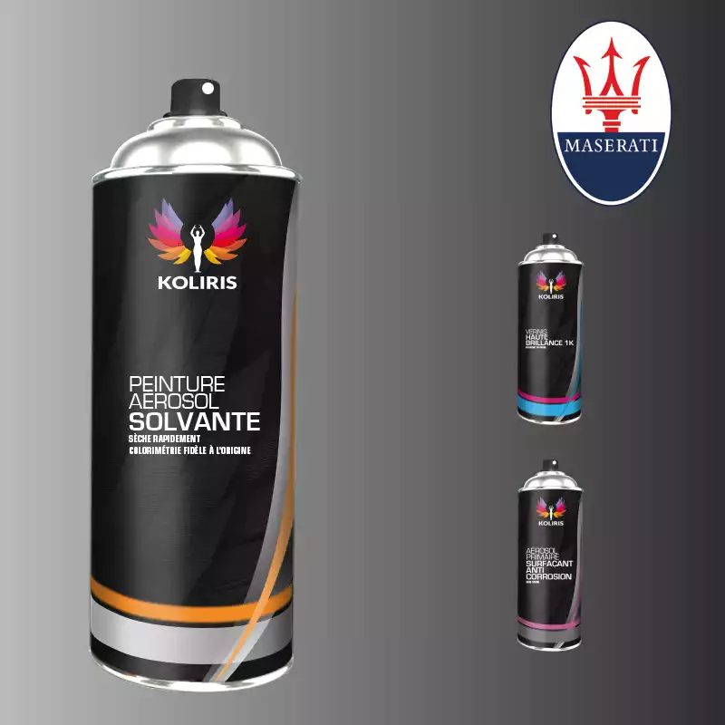 Pack 3 aérosols peinture voiture solvant Maserati 400ml