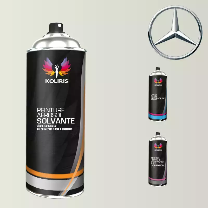 Pack 3 aérosols peinture voiture solvant Mercedes Benz 400ml 