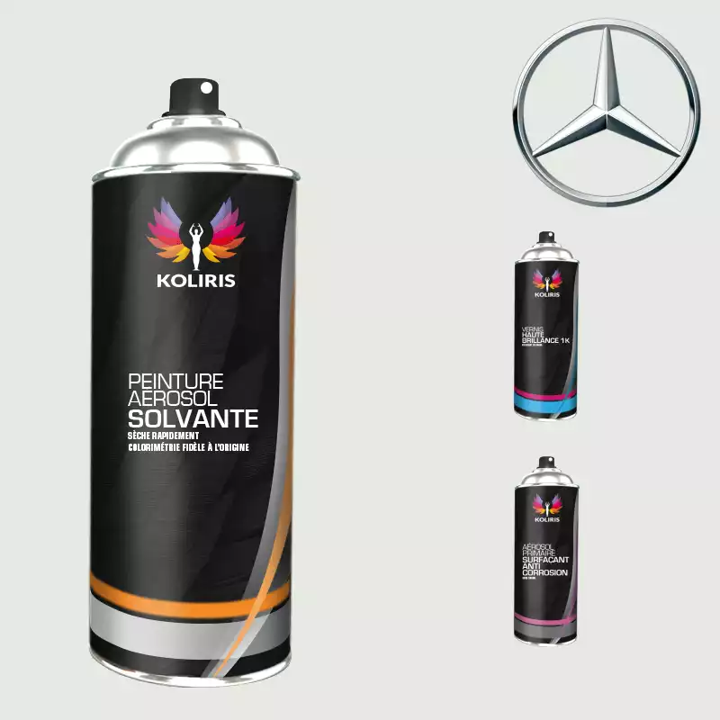 Pack 3 aérosols peinture voiture solvant Mercedes Benz 400ml