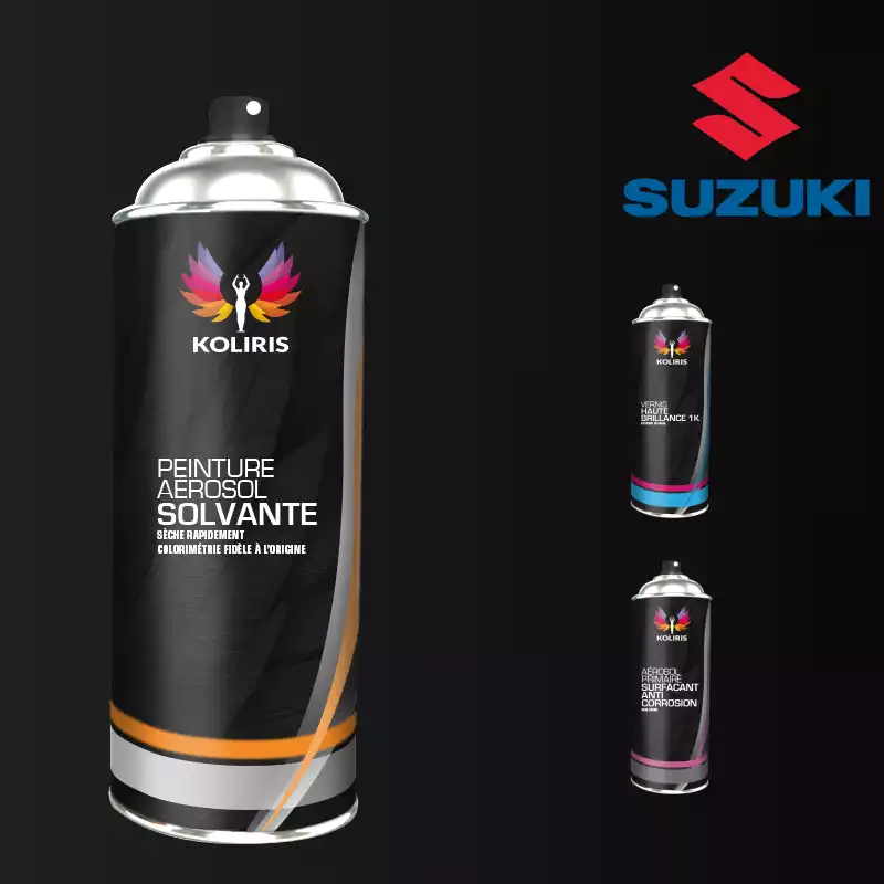 Pack 3 aérosols peinture voiture solvant Suzuki 400ml