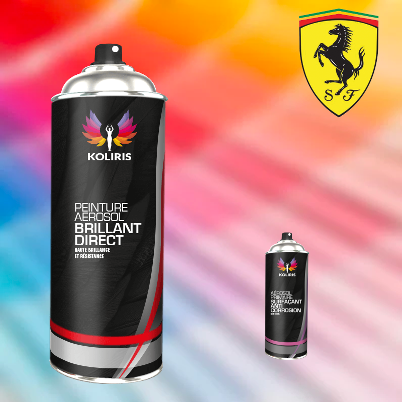 Pack 2 aérosols peinture voiture 1K brillant Ferrari 400ml - Carenciel.pro