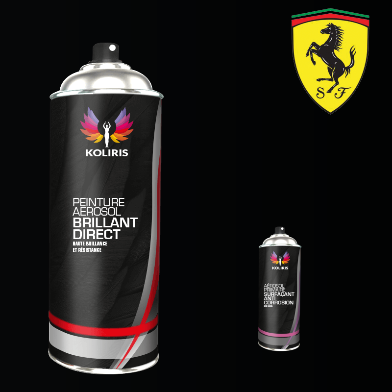 Pack 2 aérosols peinture voiture 1K brillant Ferrari 400ml - Carenciel.pro