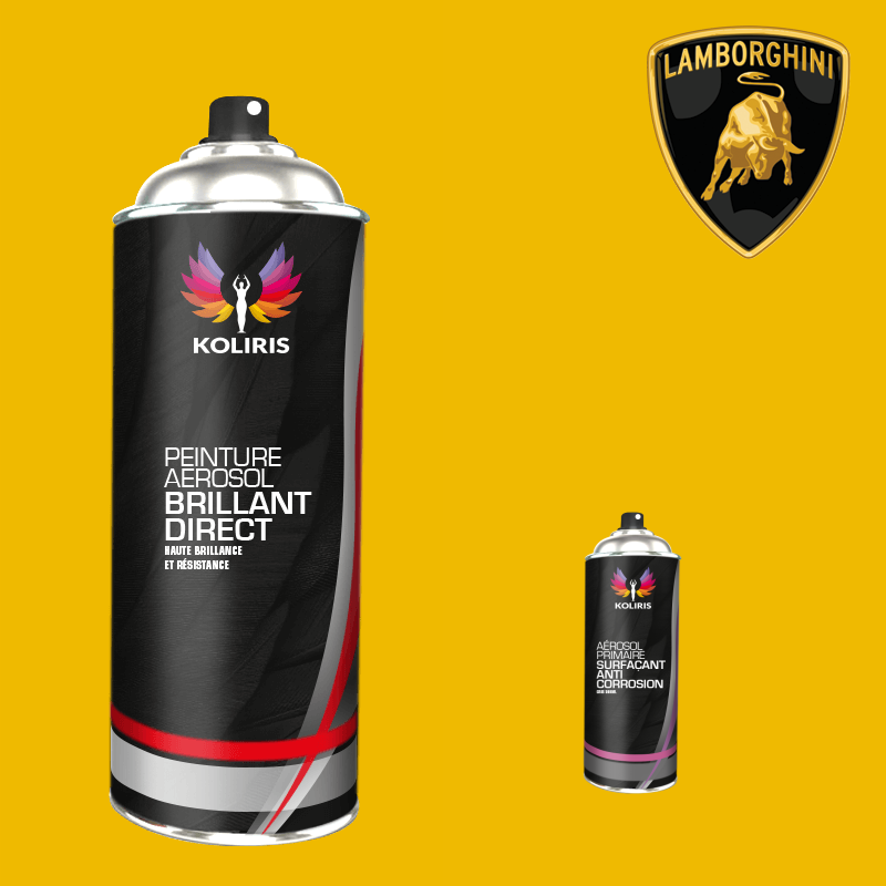 Pack 2 aérosols peinture voiture Lamborghini 1K brillant 400ml
