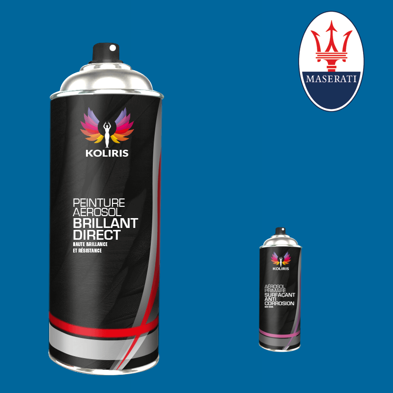 Pack 2 aérosols peinture voiture 1K brillant Maserati
