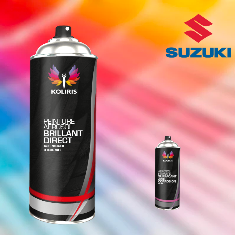 Pack 2 aérosols peinture voiture 1K brillant Suzuki 400ml