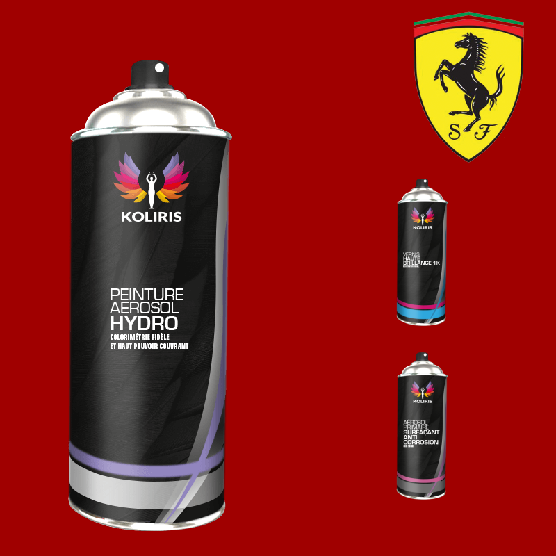 Pack 3 aérosols peinture voiture hydro Ferrari