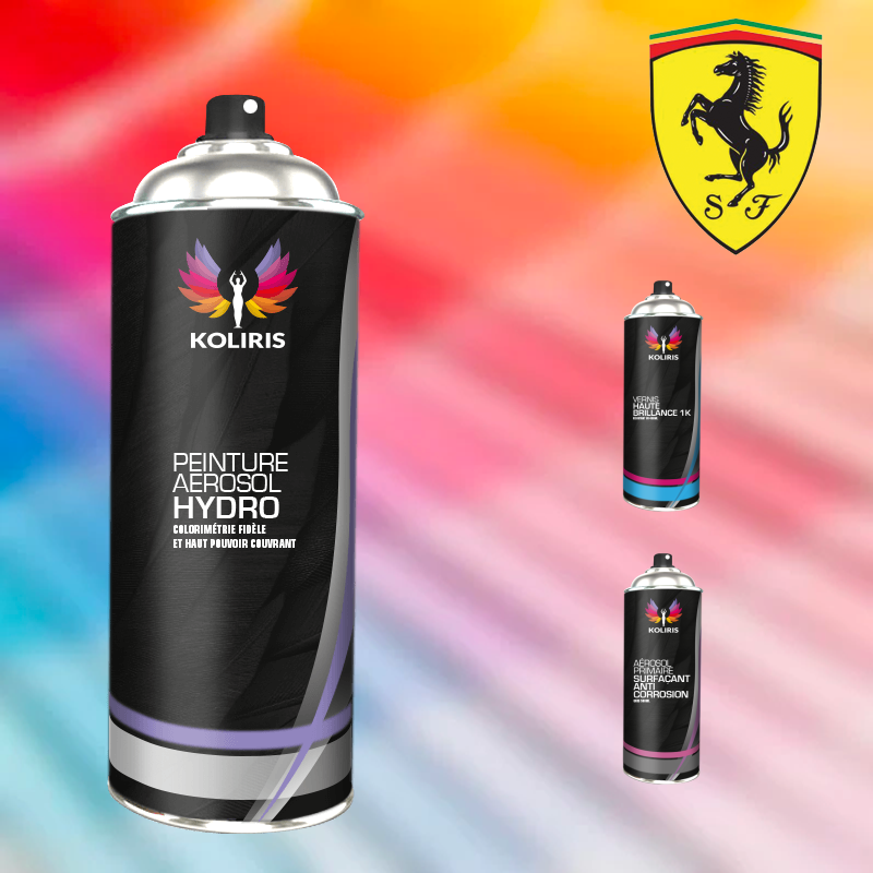 Pack 3 aérosols peinture voiture hydro Ferrari