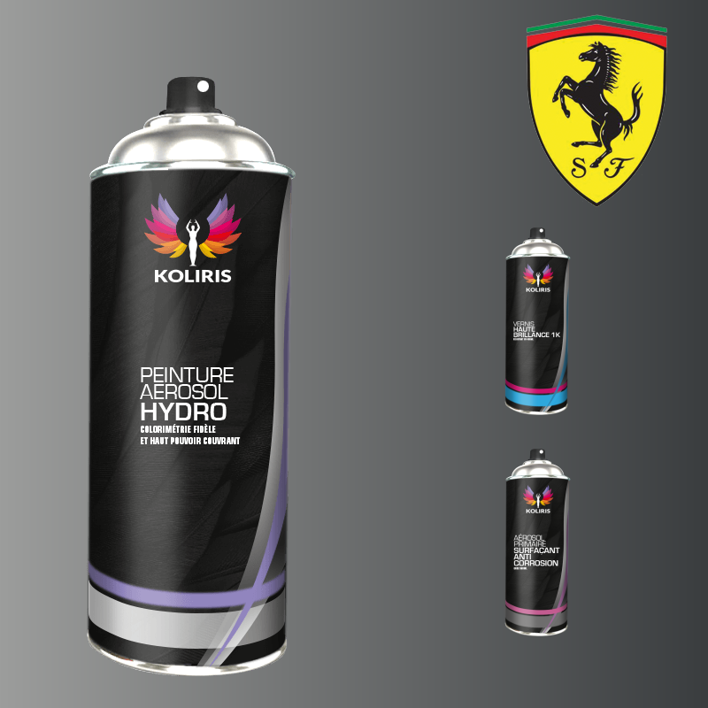 Pack 3 aérosols peinture voiture hydro Ferrari