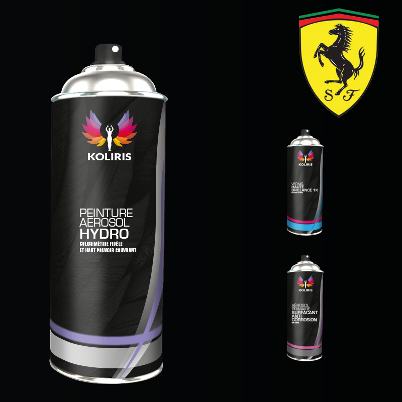Pack 3 aérosols peinture voiture hydro Ferrari