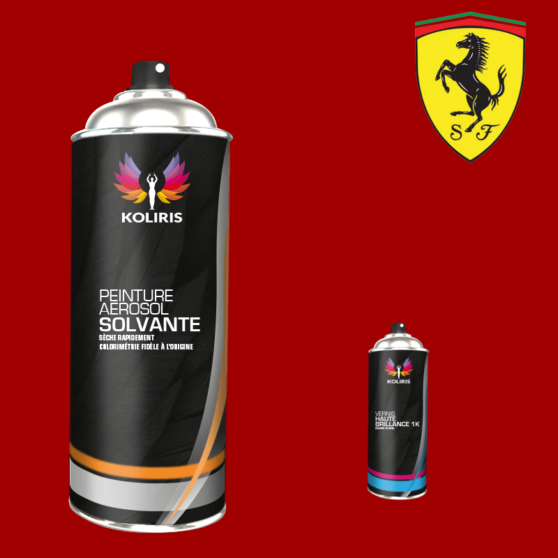 Pack 2 aérosols peinture voiture solvant Ferrari