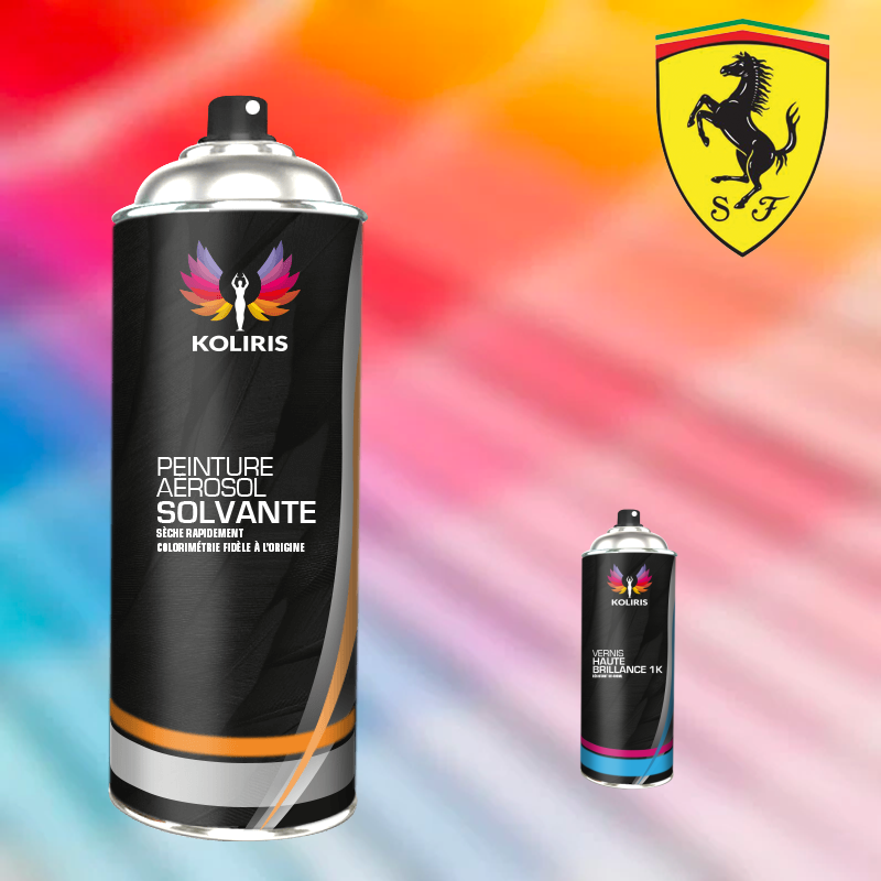 Pack 2 aérosols peinture voiture solvant Ferrari