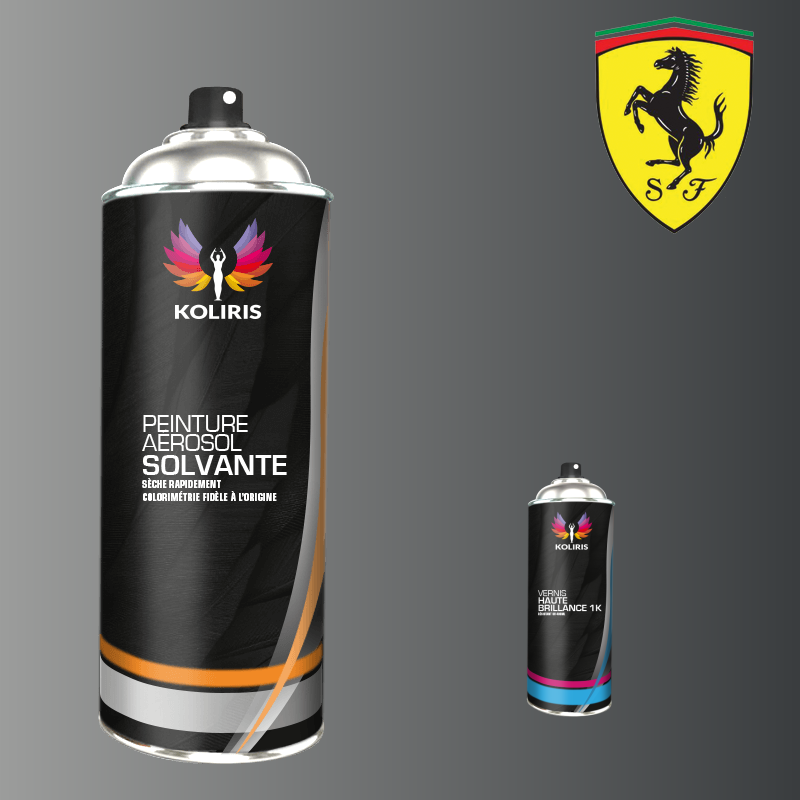 Pack 2 aérosols peinture voiture solvant Ferrari