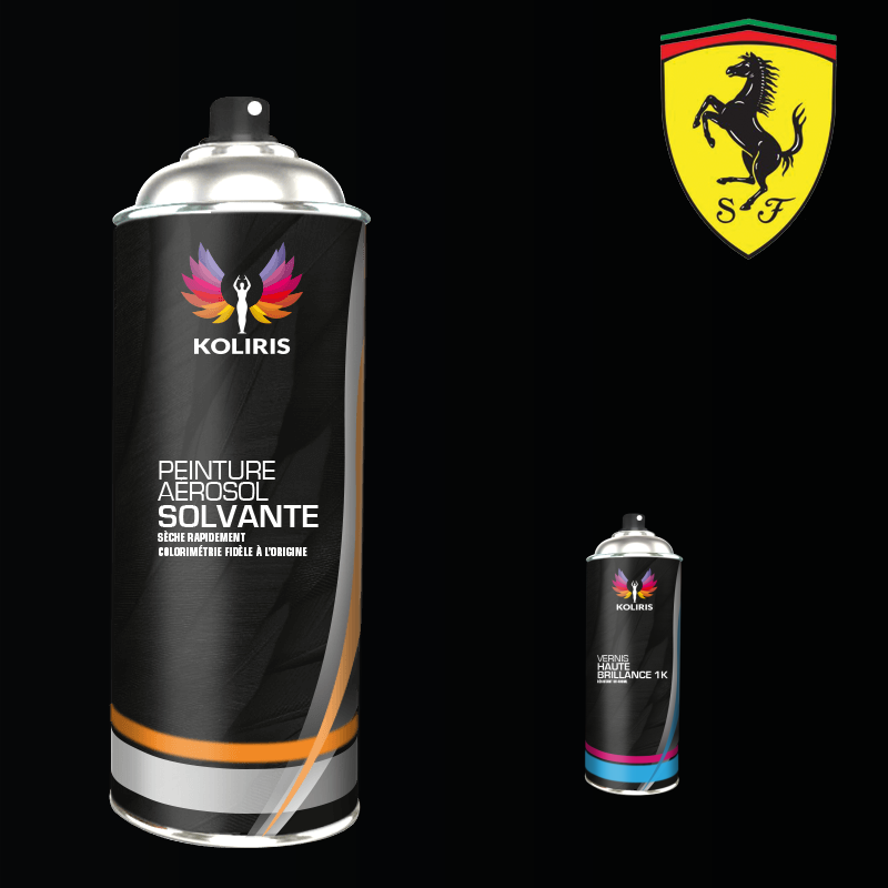 Pack 2 aérosols peinture voiture solvant Ferrari