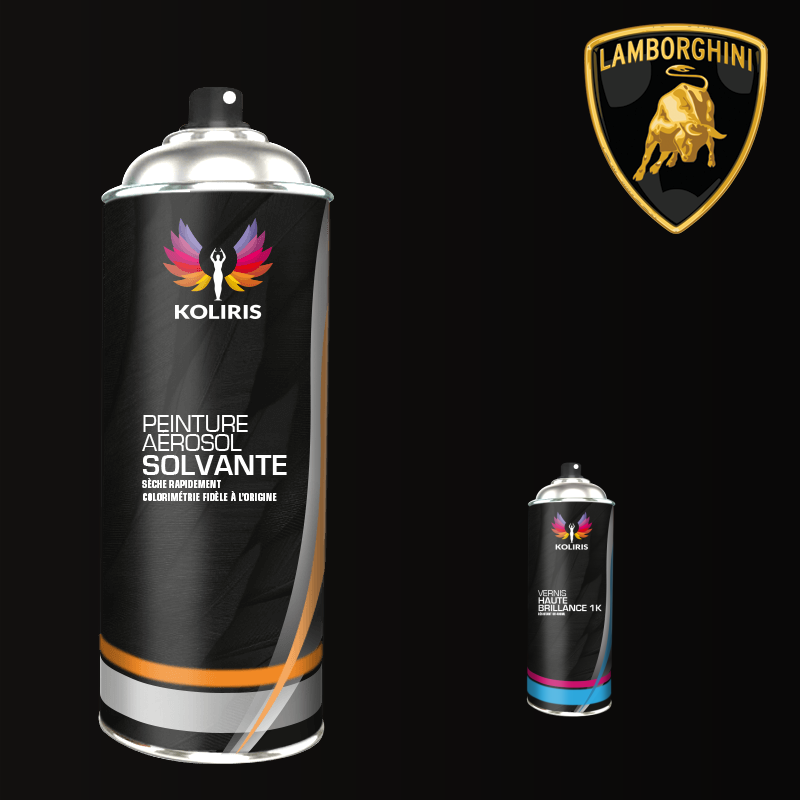 Pack 2 aérosols peinture voiture solvant Lamborghini 400ml - Carenciel