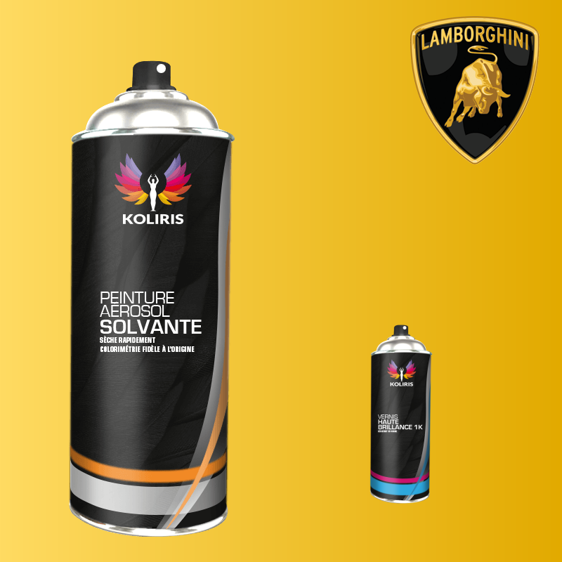 Pack 2 aérosols peinture voiture solvant Lamborghini 400ml - Carenciel