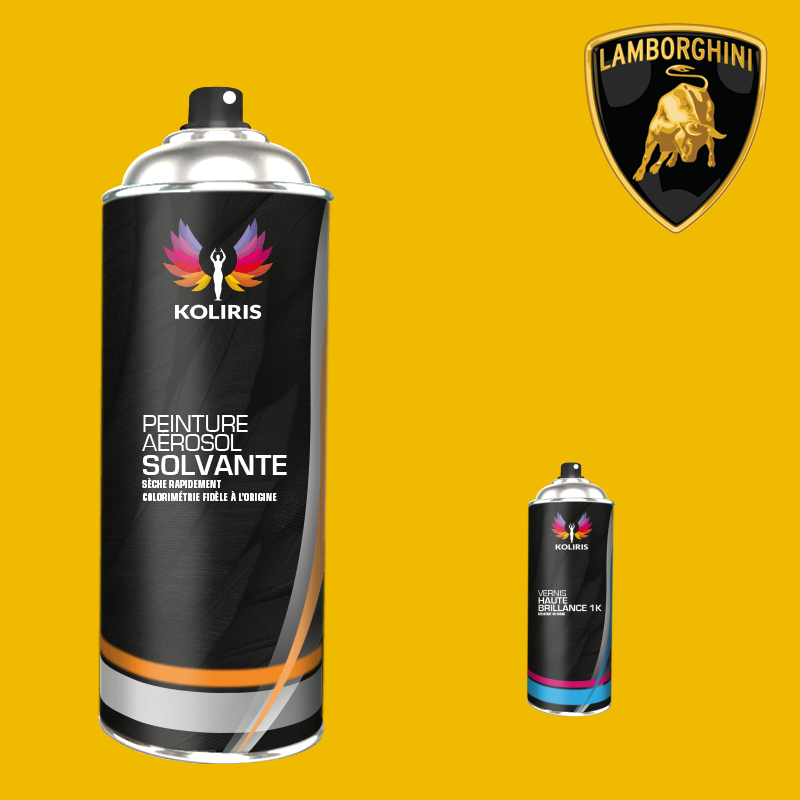 Pack 2 aérosols peinture voiture solvant Lamborghini 400ml - Carenciel