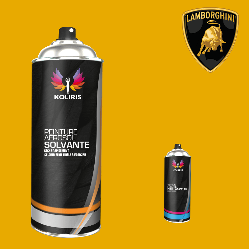 Pack 2 aérosols peinture voiture solvant Lamborghini 400ml - Carenciel