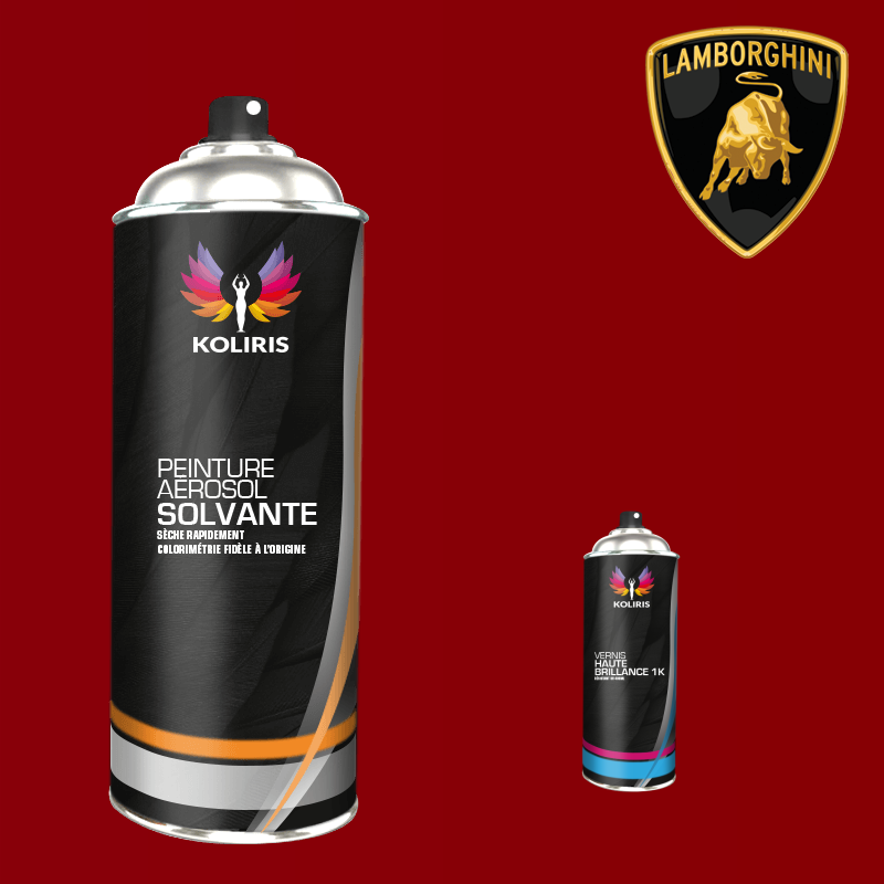 Pack 2 aérosols peinture voiture solvant Lamborghini 400ml - Carenciel