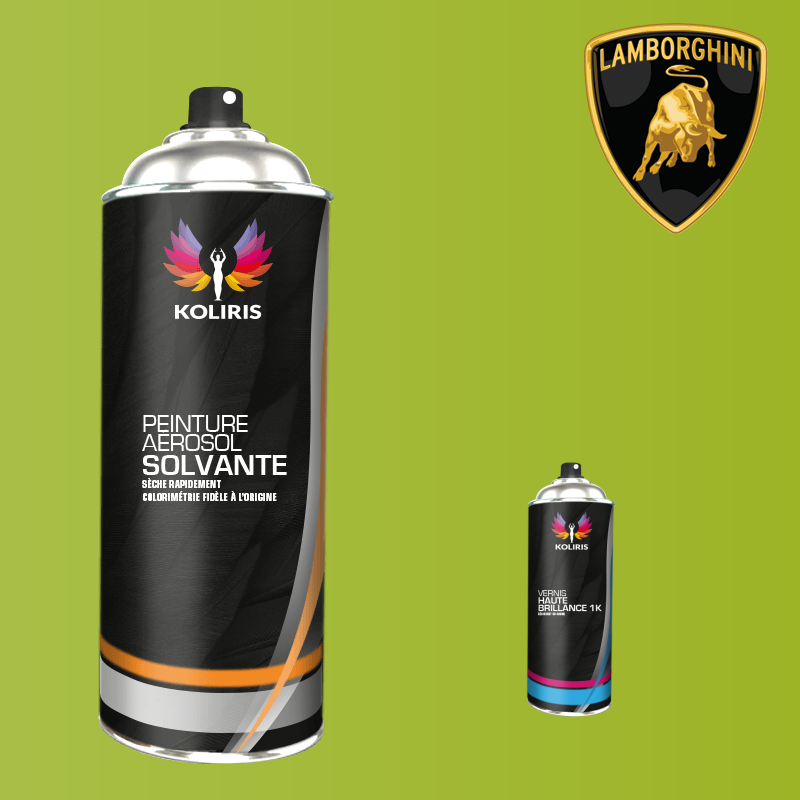 Pack 2 aérosols peinture voiture solvant Lamborghini 400ml - Carenciel